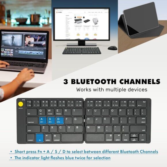 J-Tech Digital Ultra Slim Bluetooth Keyboard & Mouse (1528) - Picture 4 of 8